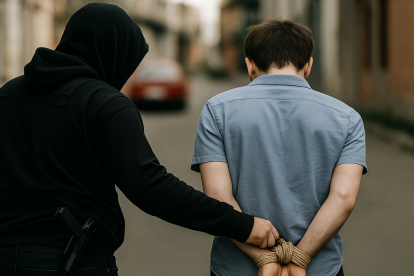 Ilustración con IA refleja la creciente ola de secuestros de oportunidad en la Zona 8.