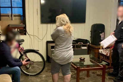 La jueza Nubia Vera durante el allanamiento de hoy.