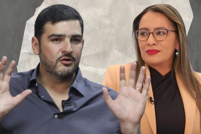 El alcalde de Guayaquil, Aquiles Álvarez, y la gobernadora del Guayas, Zaida Rovira.