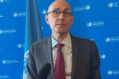 El jefe de derechos humanos de la ONU, Volker Türk, comparece ante los medios este miércoles en Ginebra.