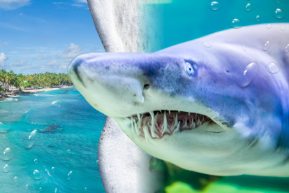 El tiburón toro hallado en Crucita sorprendió a los bañistas por su tamaño y cercanía a la orilla