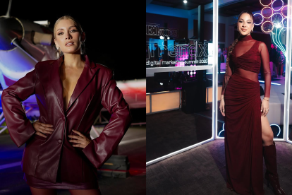 Emilia Valdez y Viviana Salame son unas de las influencers que utilizan el color burdeos en su vestuario.