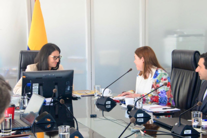 La ministra de Economía y Finanzas, Sariha Moya, se reunió en mayo de 2025 con representantes del Fondo.