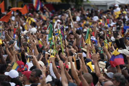 Marcha en apoyo a la consulta popular este miércoles, en la plaza de San Francisco en Cali (Colombia).