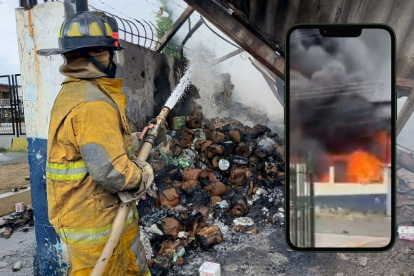 Al menos 40 integrantes del Cuerpo de Bomberos de Guayaquil trabajaron en combatir el incendio de una bodega en Las Orquídeas.