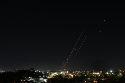 Imagen de Jerusalén este viernes durante el lanzamiento de misiles de Irán.