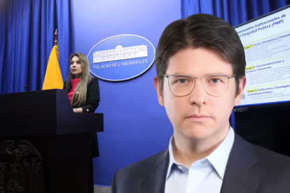 Carolina Jaramillo, vocera del Gobierno de Ecuador, durante la rueda de prensa en la que negó tener información sobre alias ‘El Churco.