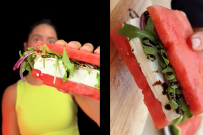 La sandía reemplaza al pan en esta receta viral, combinando sabor, color y frescura en cada bocado