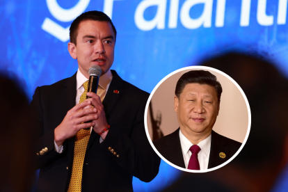 El presidente Daniel Noboa y el primer mandatario Chino, Xi Jinping.