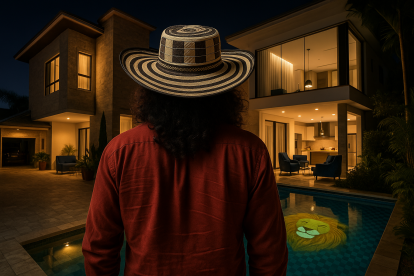 Imagen referencial generada por inteligencia artificial, basada en las características observadas en fotografías difundidas por la Policía sobre las propiedades vinculadas a alias Fito.