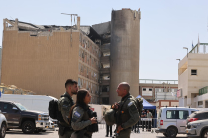 El complejo hospitalario Soroka dañado después de ser alcanzado por un misil disparado desde Irán, en Beer Sheva, Israel, el 19 de junio de 2025.