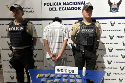 En la mochila del adolescente había varias fundas con una sustancia verdosa.