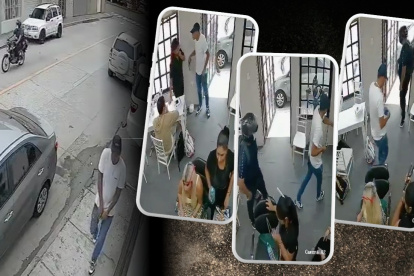 El robo quedó registrado en cámaras de seguridad del salón de belleza.