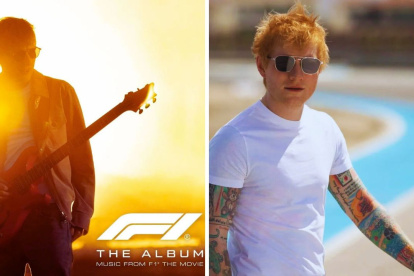 Ed Sheeran en la portada para Drive y en la grabación del videoclip de la canción