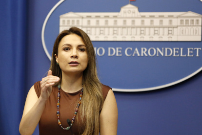 La vocera gubernamental Carolina Jaramillo habló de la situación de la justicia el 23 de junio de 2025.