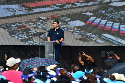 Aquiles Álvarez, este 23 de junio, en su informe del segundo año de gestión.