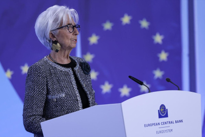Proyecciones. La presidenta del Banco Central Europeo, Christine Lagarde, evalúa escenarios posibles.