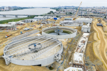 La Planta de Tratamiento de Aguas Residuales Los Merinos tiene un avance de construcción del 62,5%.