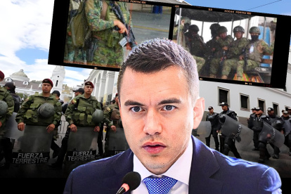 Daniel Noboa durante su entrevista en la que defendió las leyes de seguridad y la captura de alias Fito