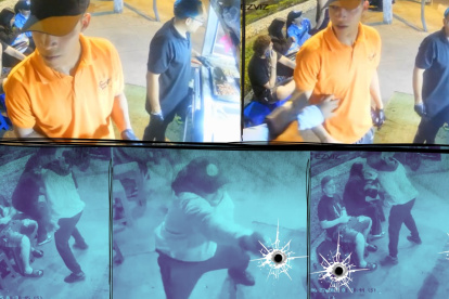 El intento de robo y posterior balacera en un local de comidas en La Alborada quedó registrado en un video.