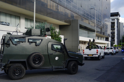 Daniel Salcedo entregó su testimonio anticipado bajo un fuerte equipo de seguridad.