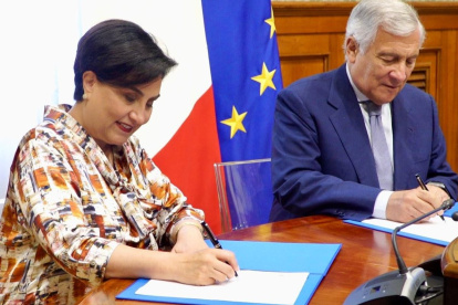 Los cancilleres de Ecuador, Gabriela Sommerfeld, y de Italia, Antonio Tajani, firmaron un memorando con el que el Gobierno de Roma permitirá el ingreso de trabajadores ecuatorianos a su país.