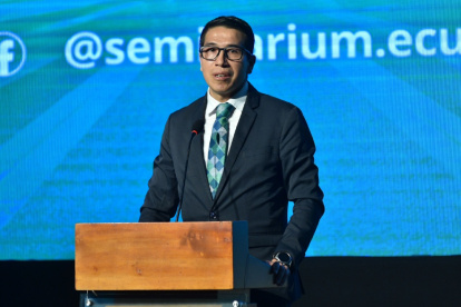 Rommel Aguilar, director ejecutivo de la Arconel, informó sobre el aumento de las tarifas en un evento realizado en Quito.