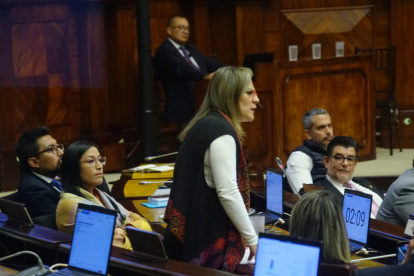 La asambleísta correísta Verónica Íñiguez mencionó, uno por uno, a los legisladores de Pachakutik.
