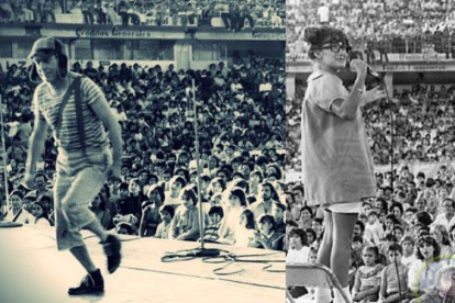 Elenco de "El Chavo del 8" durante una presentación en Ecuador, donde fueron recibidos con entusiasmo por miles de fans