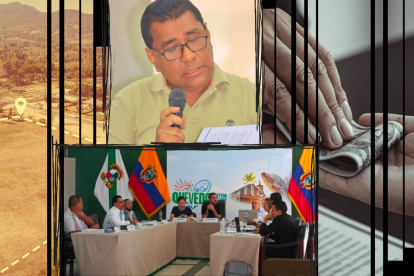 Durante la sesión de concejo, el edil Roberth Alvarado (en la parte superior de esta imagen) denunció el caso y exigió respuestas al alcalde.