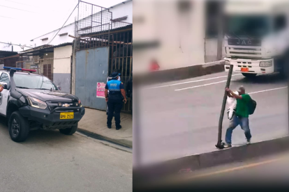 Roban postes metálicos del Segundo Puente en Guayaquil y los llevan a recicladora