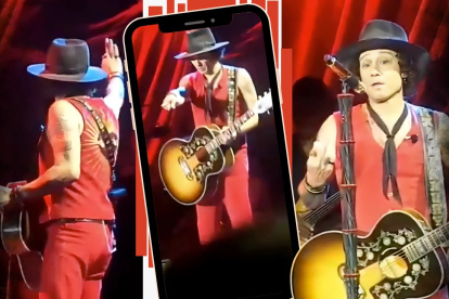 El artista español Enrique Bunbury durante su actuación en Quito.