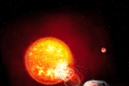 Hallan un planeta tan cercano a su estrella que influye en ella y causa su autodestrucción