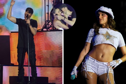 La reacción de Emilia Mernes frente al beso que quiso "robarle" Enrique Inglesias sobre el escenario despertó todo tipo de comentarios de los internautas.