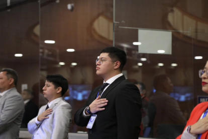 El asambleísta de ADN, Dominique Serano, en una sesión del Pleno del Legislativo.