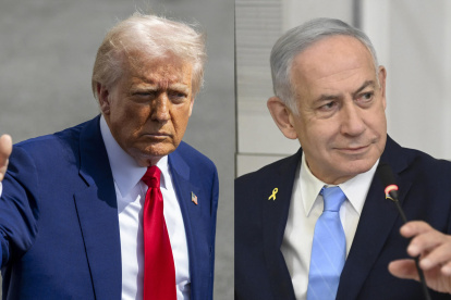 El presidente de Estados Unidos, Donald Trump (i), y el primer ministro israelí, Benjamín Netanyahu.