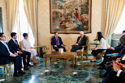 El embajador, Esteban Moscoso, acompañó al presidente de la República Daniel Noboa, durante la visita oficial a Italia.
