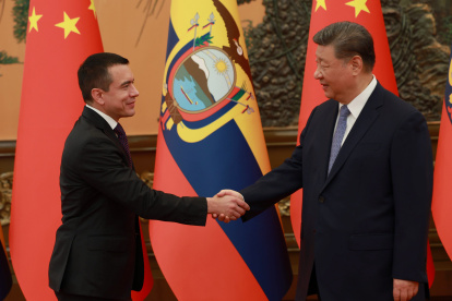 El presidente Daniel Noboa y el presidente de China, Xi Jinping.