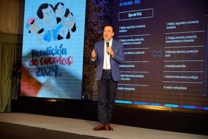 El alcalde de Quito, Pabel Muñoz, presentó su informe de rendición de cuentas correspondiente al periodo 2024 este jueves 10 de julio