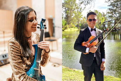 Los violinistas Martha Psyko y Santy Abril formarán parte del show a realizarse este sábado 12 de julio en el Teatro Scala.