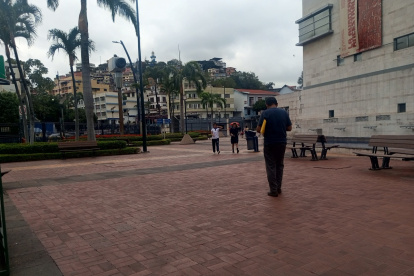 Peatones. En el tramo que conduce hacia el barrio Las Peñas, junto al MAAC, se imponen palmeras que no brindan suficiente sombra a los visitantes del Malecón 2000.