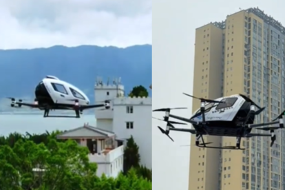 El modelo EH216-S de EHang realiza vuelos turísticos en China, marcando el inicio de la era comercial de los taxis aéreos