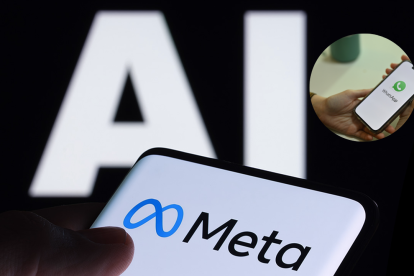 Interfaz de WhatsApp con el asistente Meta AI activo, una función que ha generado debate sobre privacidad y uso de datos personales.