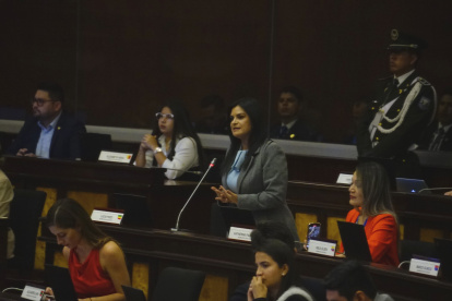 La asambleísta Lucía Pozo (ADN) fue la única asambleísta que propuso un nombre para completar la terna.