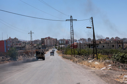 Vista general en medio de los enfrentamientos en curso en la ciudad sureña de Sweida, el 16 de julio de 2025.