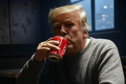 Imagen generada con IA. Trump anunció acuerdo como una "buena noticia".