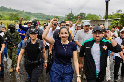 La dirigente y excandidata presidencial, Luisa González, en la campaña de 2025.