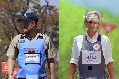 El príncipe Harry llevó a cabo un viaje caritativo con la asociación @thehalotrust en el que reprodujo la imagen de una de las fotos más célebres de su madre, Diana de Gales.