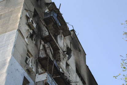 Estragos de un bombardeo en Odesa, Ucrania.