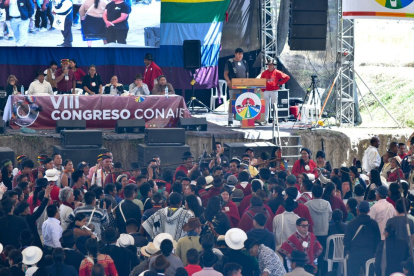 El VIII Congreso de la Conaie se realiza en el Centro de Integración Internacional de los Pueblos, en el oriente de Quito.
